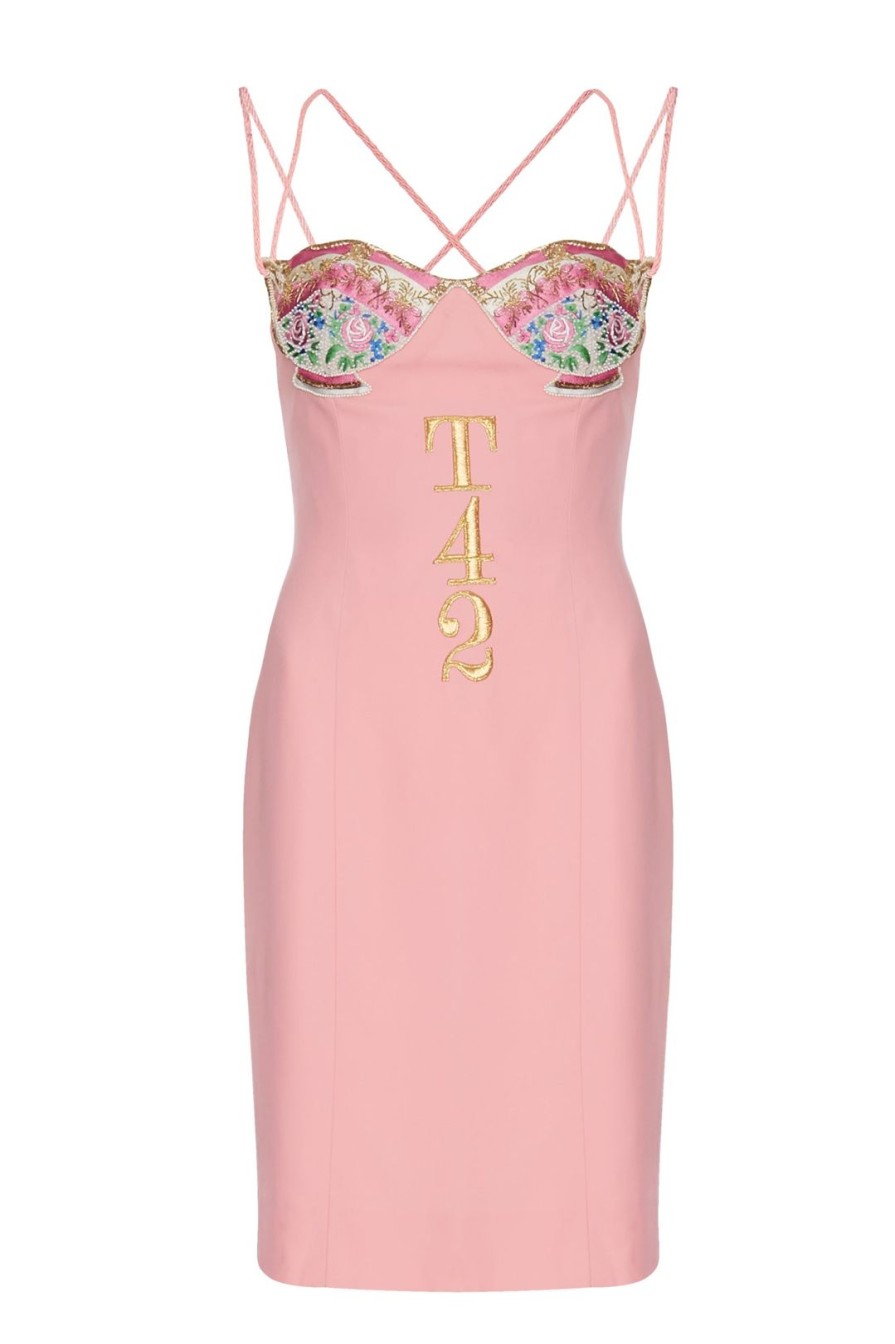 Women Annie's Archive Dresses | 1991 Moschino Couture Pastel Pink 'Tea 4 2' Bodycon Dress.