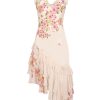 Women Annie's Archive Dresses | Floral Beaded Silk Asymmetrical Dress